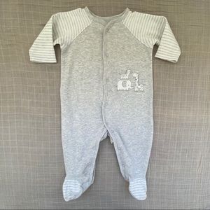 LITTLE ME • Soft Gray Footie for Baby